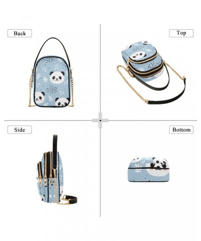 Cell Phone Purse Panda Bear Blue Spring Leaves Crossbody Handbag Durable Shoulder Bag Sturdy Travel Pouch Compact Chic Bag fo...