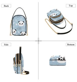 Cell Phone Purse Panda Bear Blue Spring Leaves Crossbody Handbag Durable Shoulder Bag Sturdy Travel Pouch Compact Chic Bag fo...