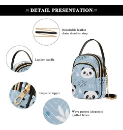 Cell Phone Purse Panda Bear Blue Spring Leaves Crossbody Handbag Durable Shoulder Bag Sturdy Travel Pouch Compact Chic Bag fo...