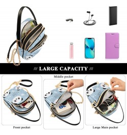 Cell Phone Purse Panda Bear Blue Spring Leaves Crossbody Handbag Durable Shoulder Bag Sturdy Travel Pouch Compact Chic Bag fo...