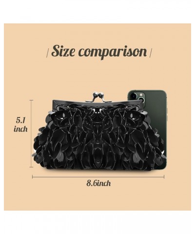 Sequin Clutch Purse Glitter Evening Clutch Sparkly Purse Bling Wedding Purse for Women Black $15.36 Evening Bags