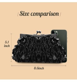 Sequin Clutch Purse Glitter Evening Clutch Sparkly Purse Bling Wedding Purse for Women Black $15.36 Evening Bags