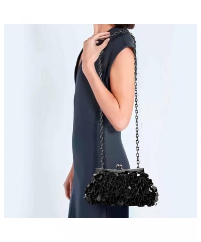 Sequin Clutch Purse Glitter Evening Clutch Sparkly Purse Bling Wedding Purse for Women Black $15.36 Evening Bags