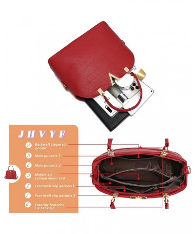 Fashion Crossbody Bags for Women Pu Leather Girls Evening Handbag Red V B Red $41.71 Evening Bags