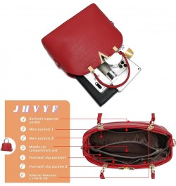 Fashion Crossbody Bags for Women Pu Leather Girls Evening Handbag Red V B Red $41.71 Evening Bags