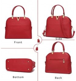 Fashion Crossbody Bags for Women Pu Leather Girls Evening Handbag Red V B Red $41.71 Evening Bags