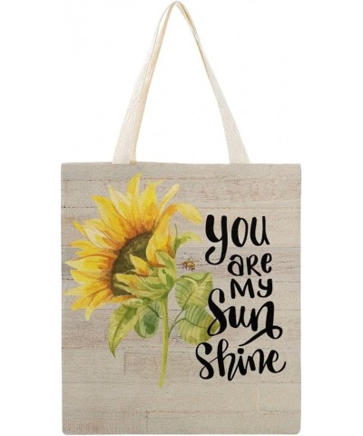 Canvas Tote Bag, Sunflower Art Shopping Bag with Zipper & Handle for School Travel, Reusable Shopping Grocery Bags Style-3 $1...