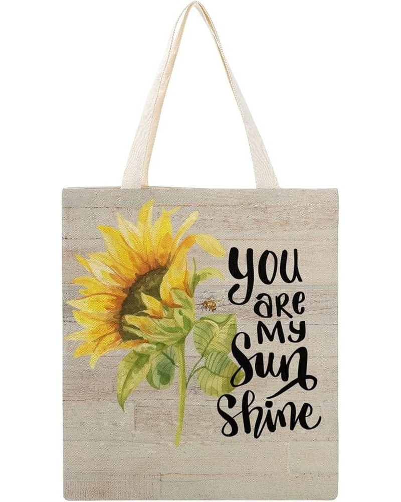 Canvas Tote Bag, Sunflower Art Shopping Bag with Zipper & Handle for School Travel, Reusable Shopping Grocery Bags Style-3 $1...