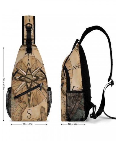 Vintage Wooden Nautical Compass Sling Bags Men And Women Shoulder Backpack Chest Bag Cross Body Chest Sling Backpack. $17.15 ...