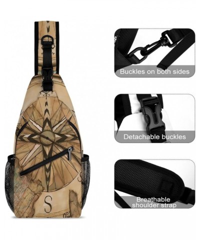 Vintage Wooden Nautical Compass Sling Bags Men And Women Shoulder Backpack Chest Bag Cross Body Chest Sling Backpack. $17.15 ...