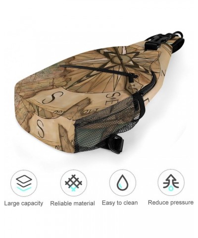 Vintage Wooden Nautical Compass Sling Bags Men And Women Shoulder Backpack Chest Bag Cross Body Chest Sling Backpack. $17.15 ...