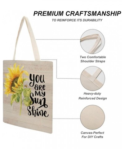 Canvas Tote Bag, Sunflower Art Shopping Bag with Zipper & Handle for School Travel, Reusable Shopping Grocery Bags Style-3 $1...