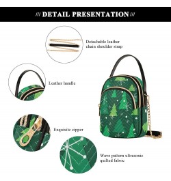 Christmas Mistletoe Spruce Branch Quilted Girls Designer Bag Small Phone Wallet Bag PU Leather over Shoulder Purse Christmas ...