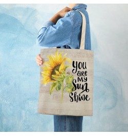 Canvas Tote Bag, Sunflower Art Shopping Bag with Zipper & Handle for School Travel, Reusable Shopping Grocery Bags Style-3 $1...