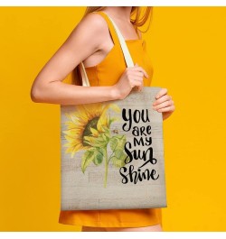 Canvas Tote Bag, Sunflower Art Shopping Bag with Zipper & Handle for School Travel, Reusable Shopping Grocery Bags Style-3 $1...