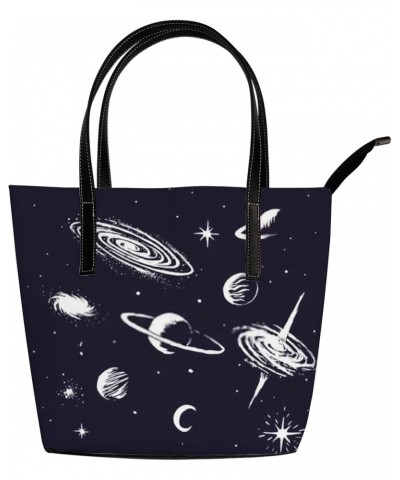 Fashionable women's handbag tote bag, Space Elementprinted shoulder bag is light and durable $26.21 Shoulder Bags