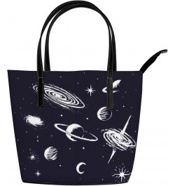 Fashionable women's handbag tote bag, Space Elementprinted shoulder bag is light and durable $26.21 Shoulder Bags