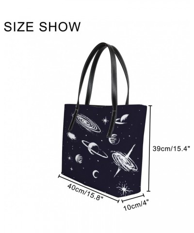 Fashionable women's handbag tote bag, Space Elementprinted shoulder bag is light and durable $26.21 Shoulder Bags