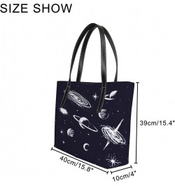 Fashionable women's handbag tote bag, Space Elementprinted shoulder bag is light and durable $26.21 Shoulder Bags