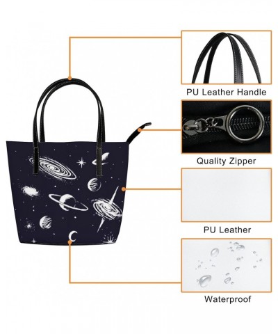 Fashionable women's handbag tote bag, Space Elementprinted shoulder bag is light and durable $26.21 Shoulder Bags