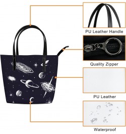 Fashionable women's handbag tote bag, Space Elementprinted shoulder bag is light and durable $26.21 Shoulder Bags