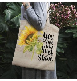 Canvas Tote Bag, Sunflower Art Shopping Bag with Zipper & Handle for School Travel, Reusable Shopping Grocery Bags Style-3 $1...