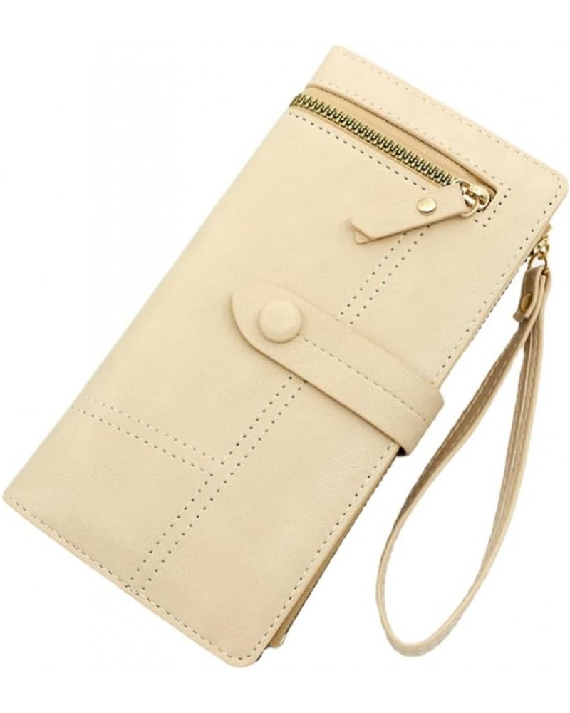 Leather Wallet for Women Wristlet Strap Clutch Purse Long Fold-over Credit Holder Wallet Yellow $11.26 Wristlets