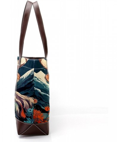 Yak Canvas Leather Mix Hand-Held Tote Bag 13.3x4.7x12.2 in - Stylish and Versatile Fashion Accessory! $22.08 Totes