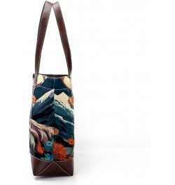 Yak Canvas Leather Mix Hand-Held Tote Bag 13.3x4.7x12.2 in - Stylish and Versatile Fashion Accessory! $22.08 Totes