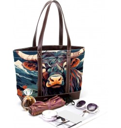 Yak Canvas Leather Mix Hand-Held Tote Bag 13.3x4.7x12.2 in - Stylish and Versatile Fashion Accessory! $22.08 Totes