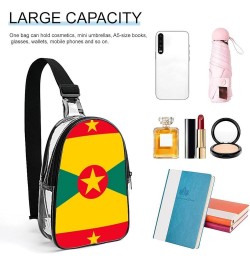 Clear PVC Sling Bag - Stadium Approved Clear Shoulder Crossbody Backpack Compatible with Maple Leaf Flag Canada Pattern (995)...