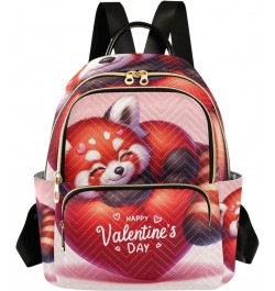 Mardi Gras Celebration Purse Backpack Small Quilted Backpack Purse for Women Red Panda Valentine's Day Small $17.14 Backpacks