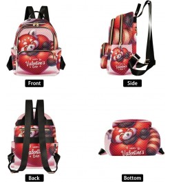 Mardi Gras Celebration Purse Backpack Small Quilted Backpack Purse for Women Red Panda Valentine's Day Small $17.14 Backpacks