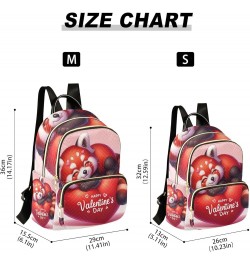 Mardi Gras Celebration Purse Backpack Small Quilted Backpack Purse for Women Red Panda Valentine's Day Small $17.14 Backpacks