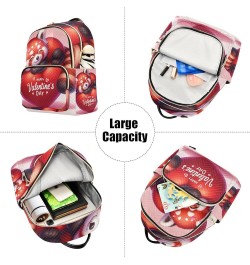 Mardi Gras Celebration Purse Backpack Small Quilted Backpack Purse for Women Red Panda Valentine's Day Small $17.14 Backpacks