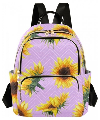 Sunflower Wavy Stripes Women's Backpack Wallet Casual Small Backpack Fashion Women's Travel Bag School Backpack Color062 Medi...