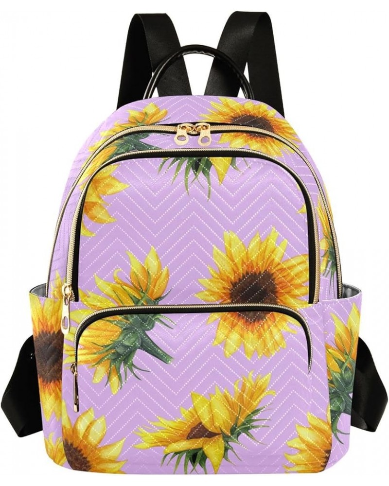 Sunflower Wavy Stripes Women's Backpack Wallet Casual Small Backpack Fashion Women's Travel Bag School Backpack Color062 Medi...