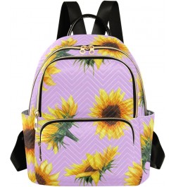 Sunflower Wavy Stripes Women's Backpack Wallet Casual Small Backpack Fashion Women's Travel Bag School Backpack Color062 Medi...