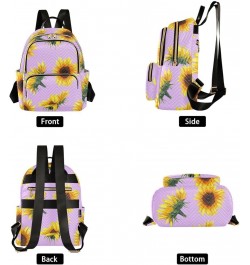 Sunflower Wavy Stripes Women's Backpack Wallet Casual Small Backpack Fashion Women's Travel Bag School Backpack Color062 Medi...