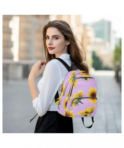 Sunflower Wavy Stripes Women's Backpack Wallet Casual Small Backpack Fashion Women's Travel Bag School Backpack Color062 Medi...