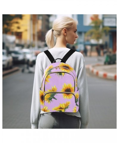 Sunflower Wavy Stripes Women's Backpack Wallet Casual Small Backpack Fashion Women's Travel Bag School Backpack Color062 Medi...