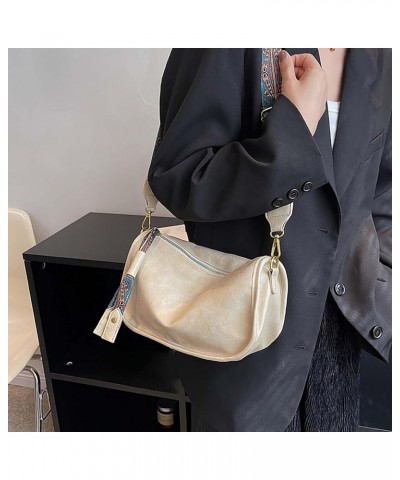 Women's Shoulder Bags Stylish Leather Crossbody Bag Retro Casual Adjustable Strap Shoulder Bag Messenger Bags White $11.79 Sh...