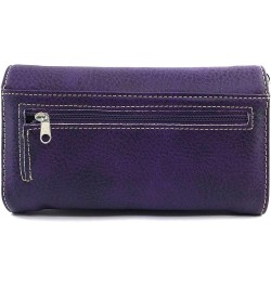 Western Cross Daisy Flower Women Crossbody Wrist Trifold Wallet Purple Violet $16.19 Wallets