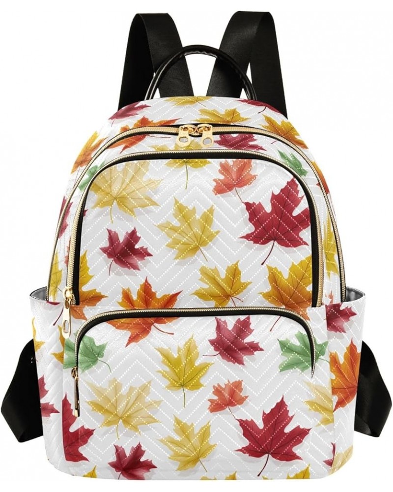 Colorful Maple Leaf Fashion Backpack Purse for Women, Casual Daypacks, Ladies Gift for Traveling Hiking Multicolor Small $19....