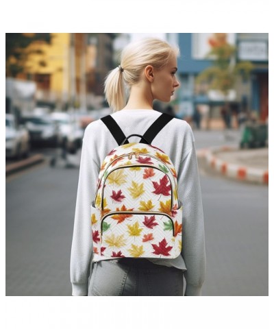 Colorful Maple Leaf Fashion Backpack Purse for Women, Casual Daypacks, Ladies Gift for Traveling Hiking Multicolor Small $19....