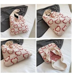 Crochet Bag Tote Bag for Women Cute Bags Heart Tote Bag Cutecore Knitting Bag Fairycore Hobo Bag Beach Bag Black $10.82 Backp...