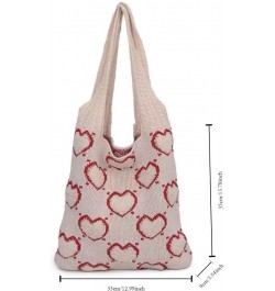 Crochet Bag Tote Bag for Women Cute Bags Heart Tote Bag Cutecore Knitting Bag Fairycore Hobo Bag Beach Bag Black $10.82 Backp...