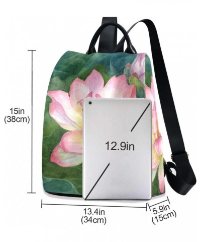 Beautiful Lotus in Vintage Style Backpack Purse for Women Travel Casual Daypack College Bookbag Work Business Ladies Shoulder...