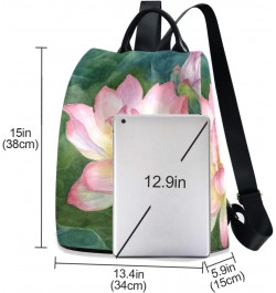 Beautiful Lotus in Vintage Style Backpack Purse for Women Travel Casual Daypack College Bookbag Work Business Ladies Shoulder...