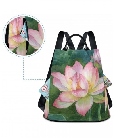 Beautiful Lotus in Vintage Style Backpack Purse for Women Travel Casual Daypack College Bookbag Work Business Ladies Shoulder...